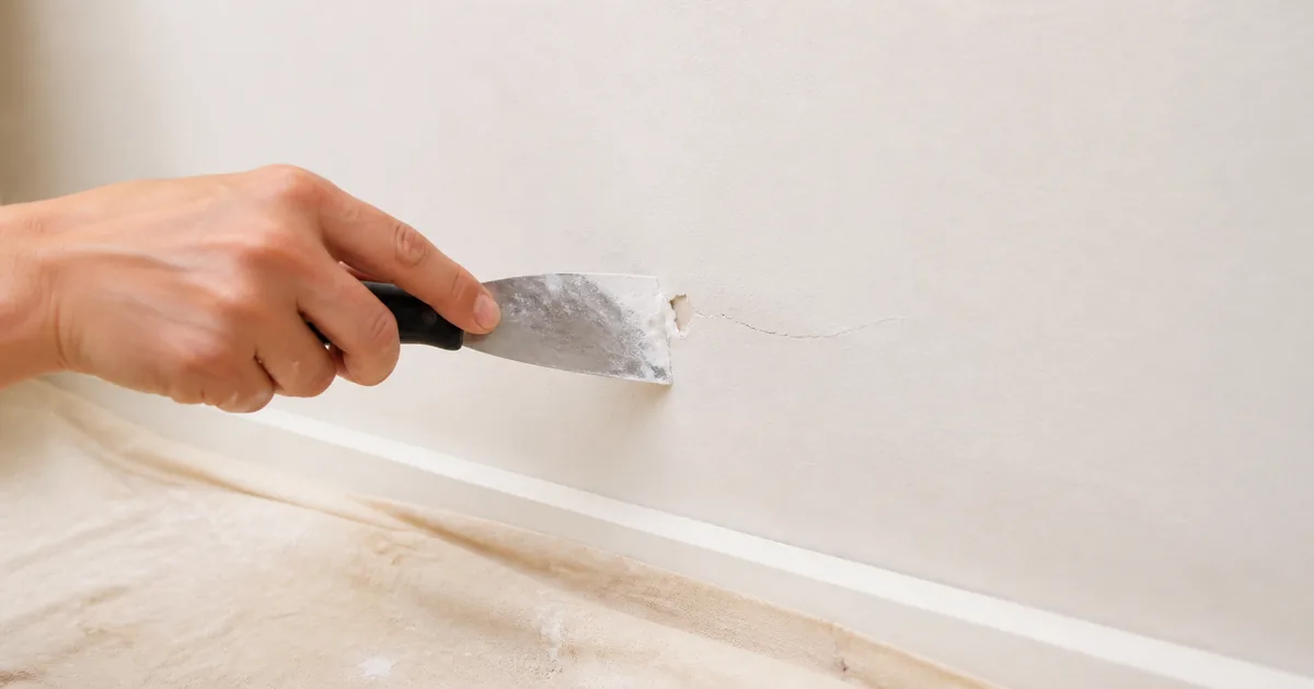 Preparación de una fisura superficial y localizada en una pared interior seca